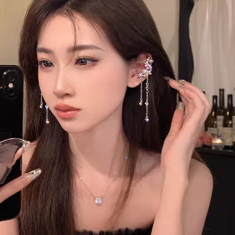 Women's Tassel Ear Clip High-grade Light Luxury Temperament Earrings