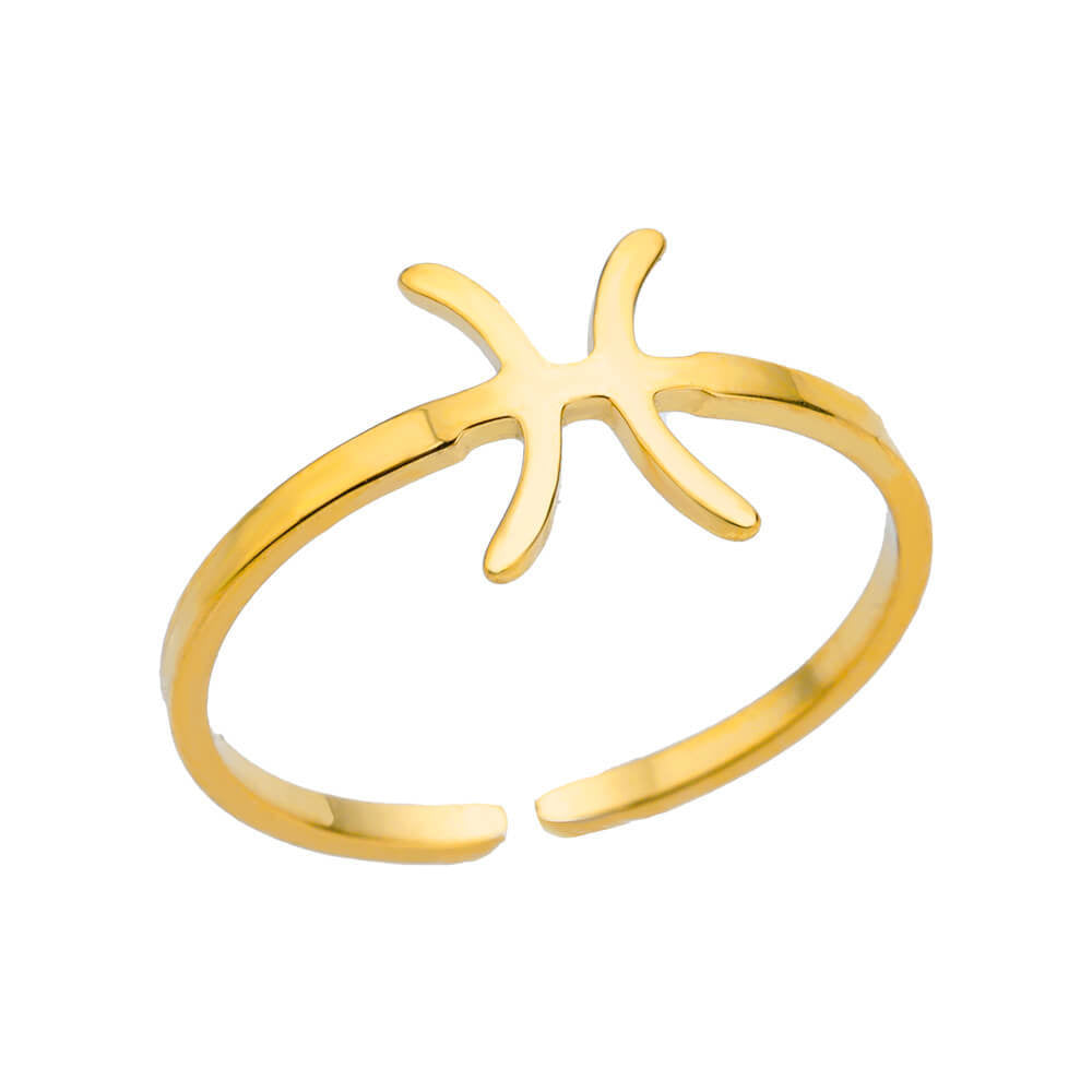 Steel Constellation Twee Symbol Birthstone Open Rings