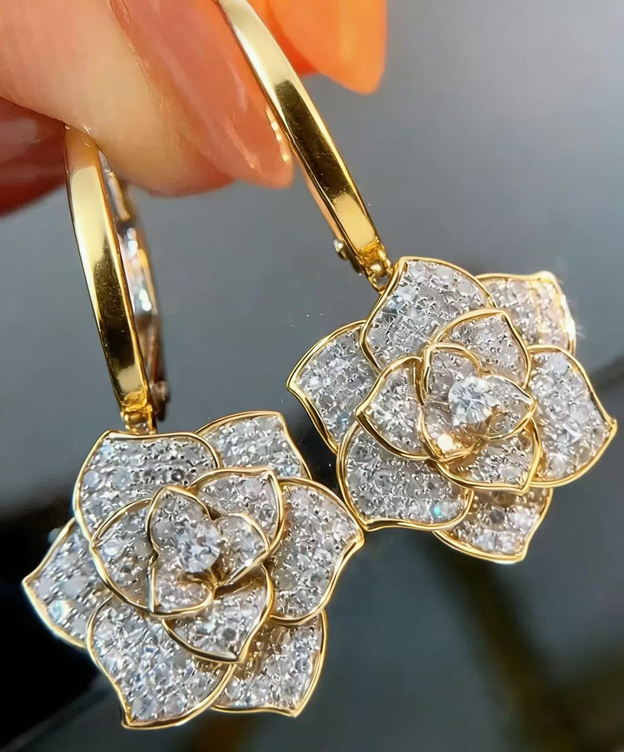 Flower Clips Cold Style High-grade Light Luxury Female Niche Design Rings