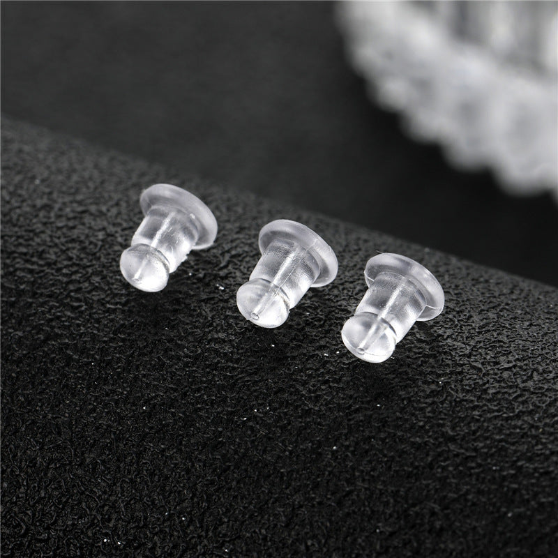 Back Plug Silicone Transparent Plastic Eardrops Stud Earrings