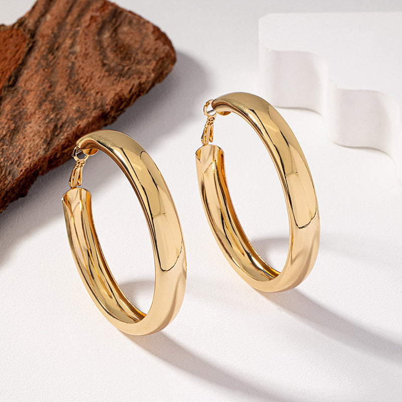 Geometric Glossy Female Style Simple Stylish Earrings