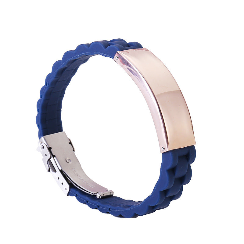 Men's Steel Ornament Personalized Engraved Silicone Fashion Bracelets