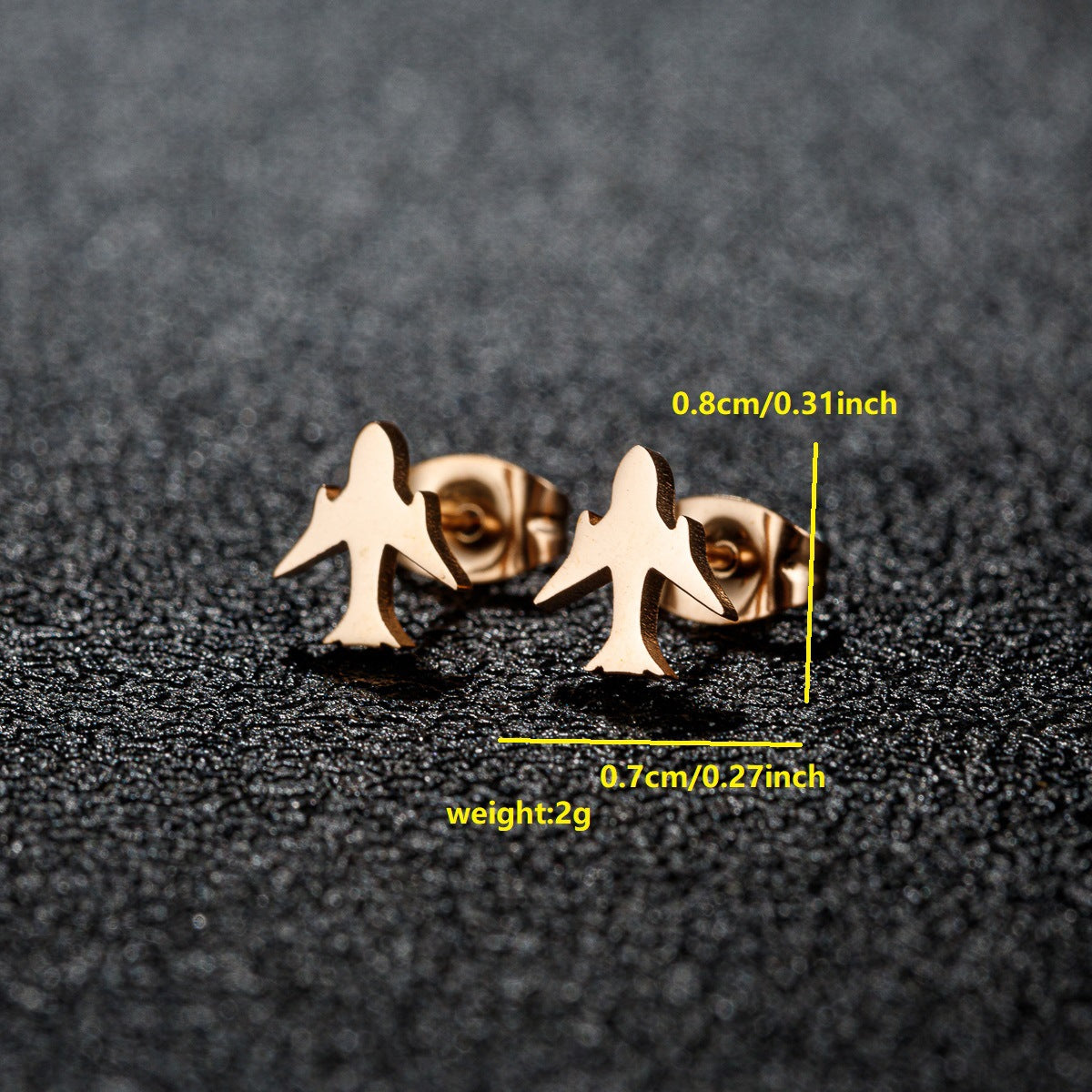 Small Animal Cat Plaid Bird Ear Geometry Stud Earrings