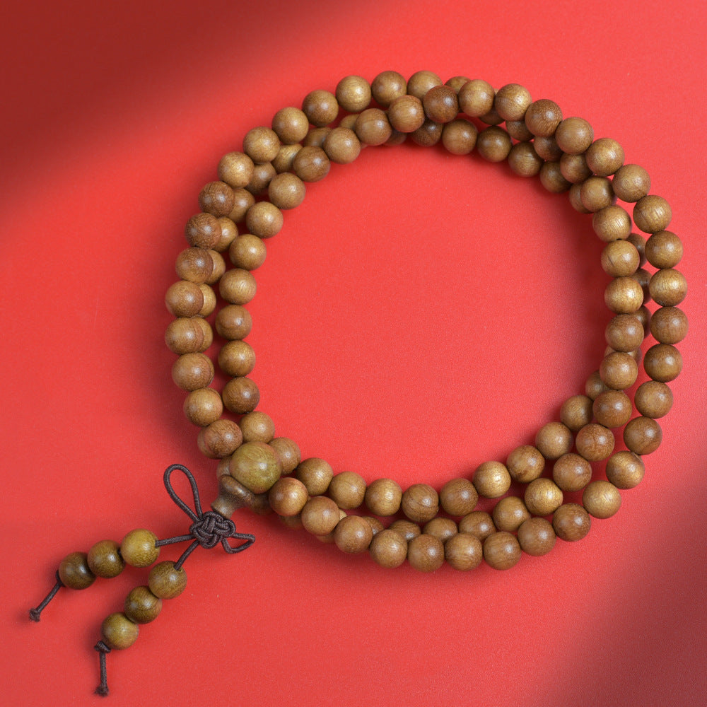 Men's S. Lee Natural Crafts Phoebe Gold Silk Water Ripple Wooden Bracelet