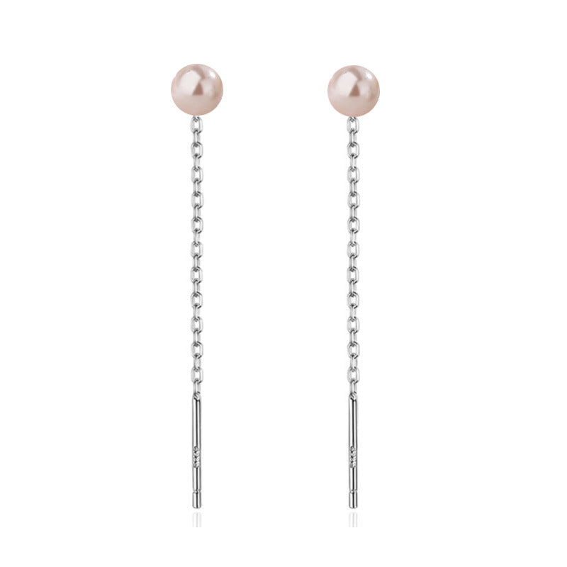 Pearl String French Style Super Fairy Long Earrings