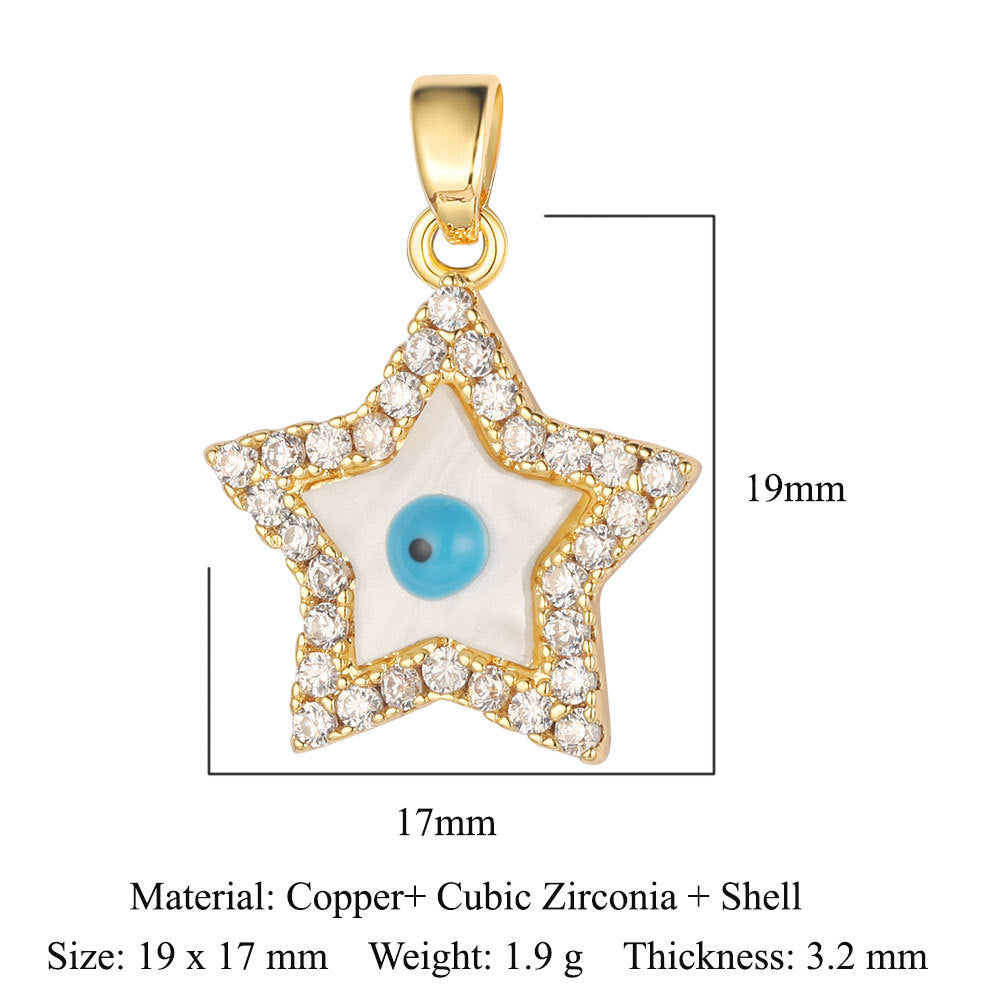 Rose Copper Zircon Crown Love Eyes Pendants