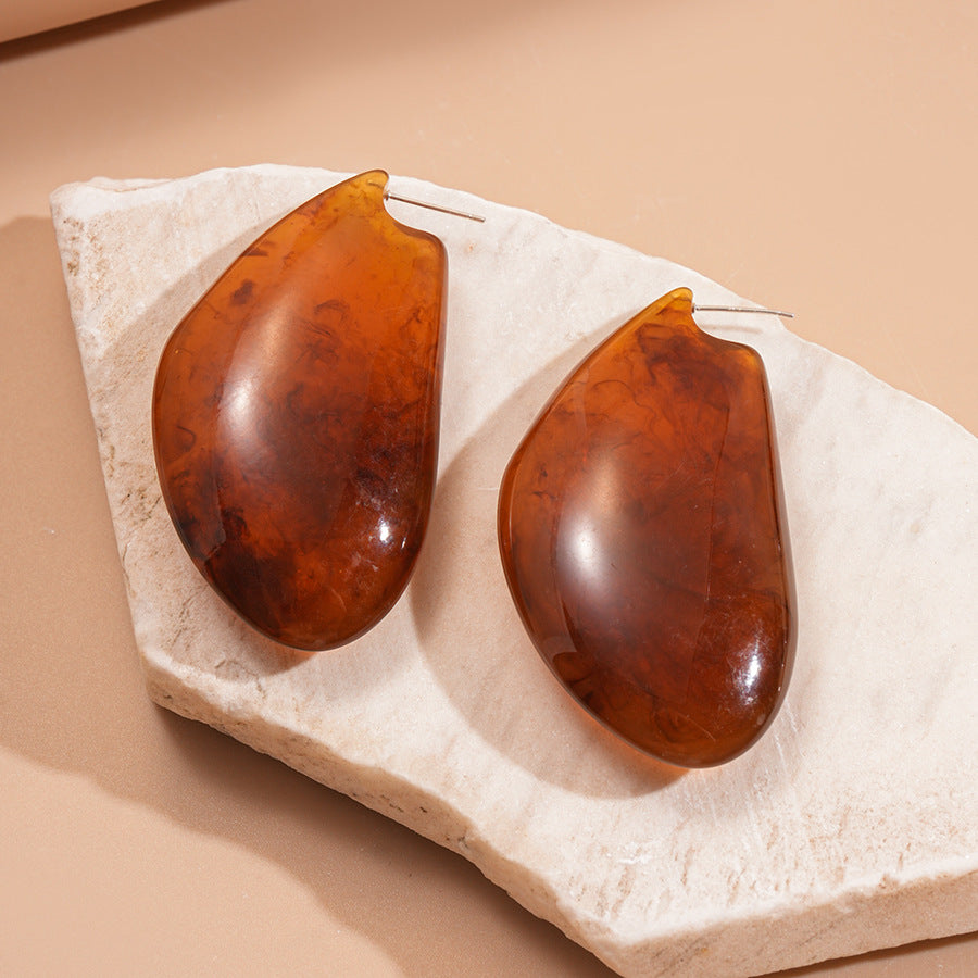 Chinese Style Coffee Color Wooden Bead Light Luxury High-grade Mori Rings