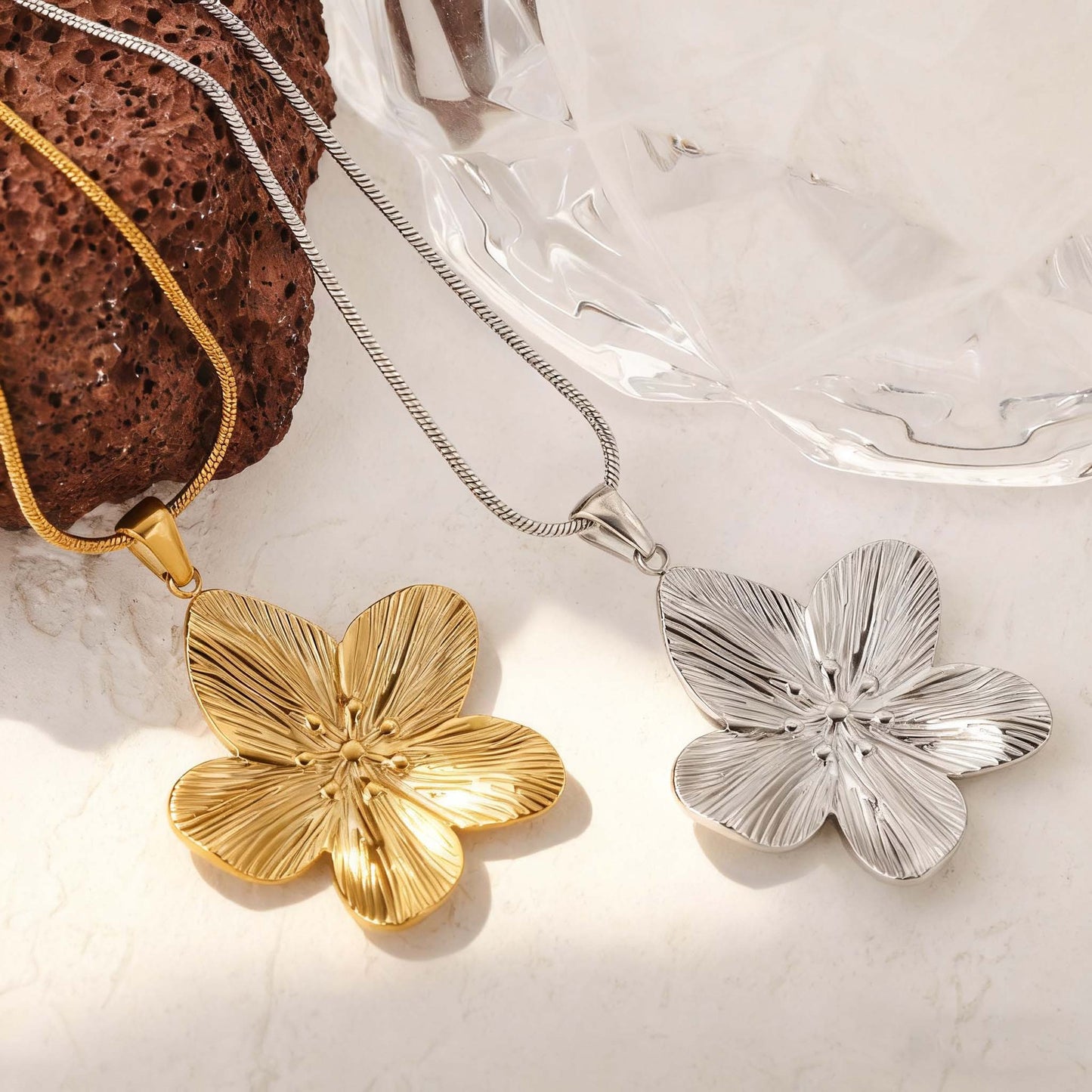 Women's Flower Summer Stainless Steel Long High-grade Fairy Clavicle Necklace