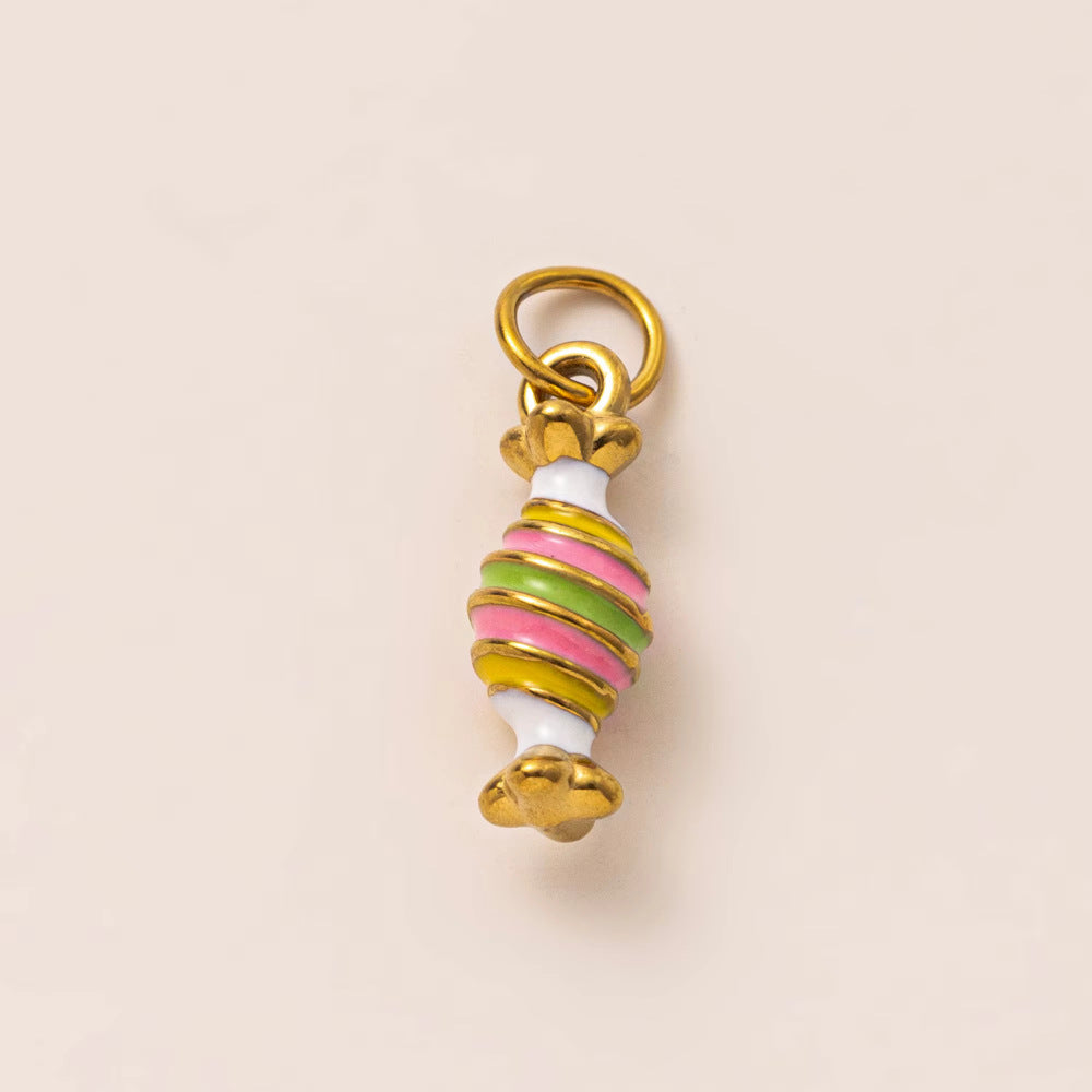 Mushroom Parts Vacuum Plating Gold Color Pendants