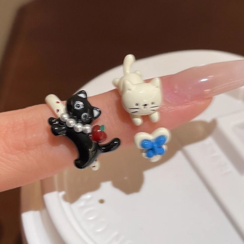 Pet Cat Open Female Fun Cartoon Animal Index Finger Unique Ring