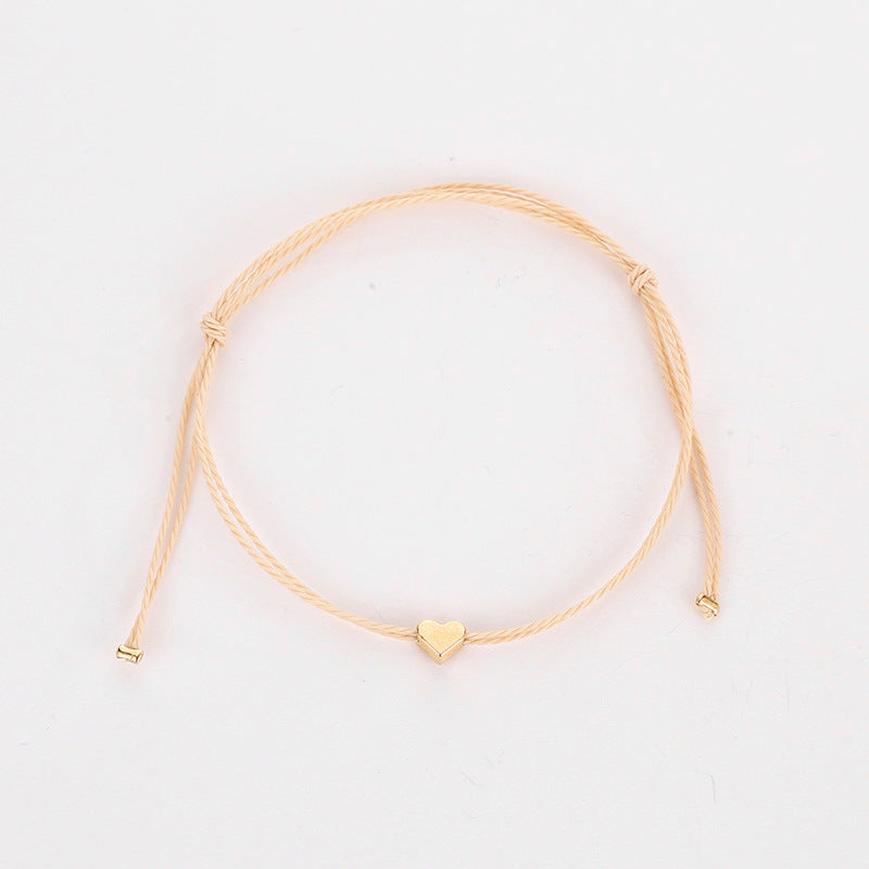 Simple Hemp Rope Cord Heart-shaped Small Bracelets