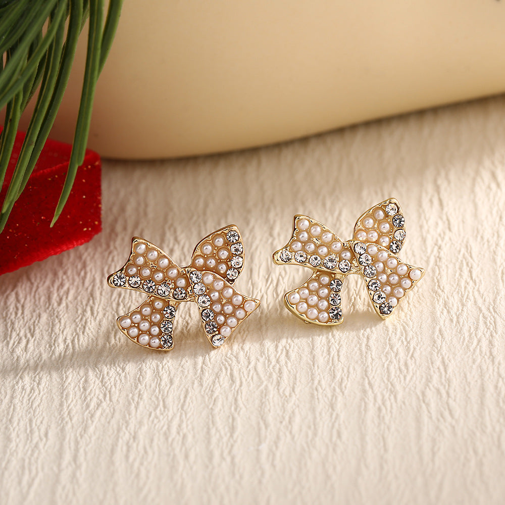 Fashion Elk Tree Snowflake Rhinestone Personalized Stud Earrings