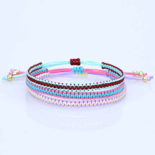 Hand Weaving Flat Knot Friendship Carrying Bracelets