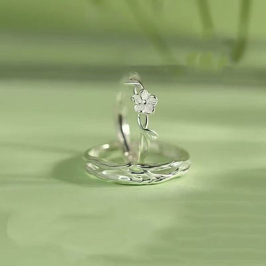 Couple Jasmine Flower Niche Simple Open Gift For Boyfriend Or Rings