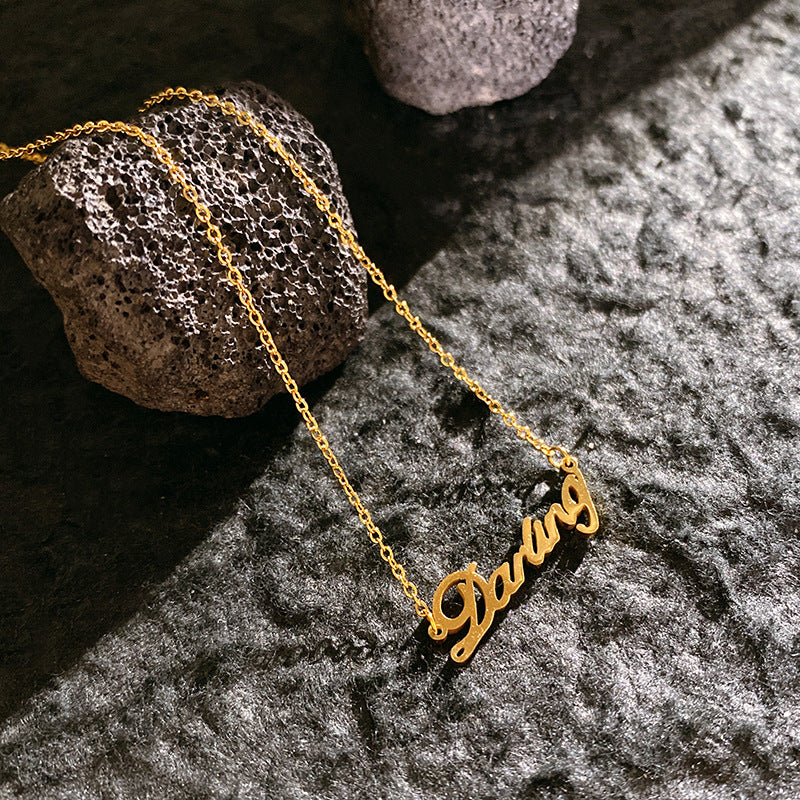 Steel Stainless Dear English Letter Personality Necklaces