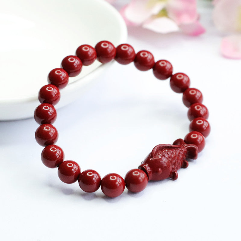 Cinnabar Purple Gold Sand Blessing Card Chalcedony Chinese Live Bracelets