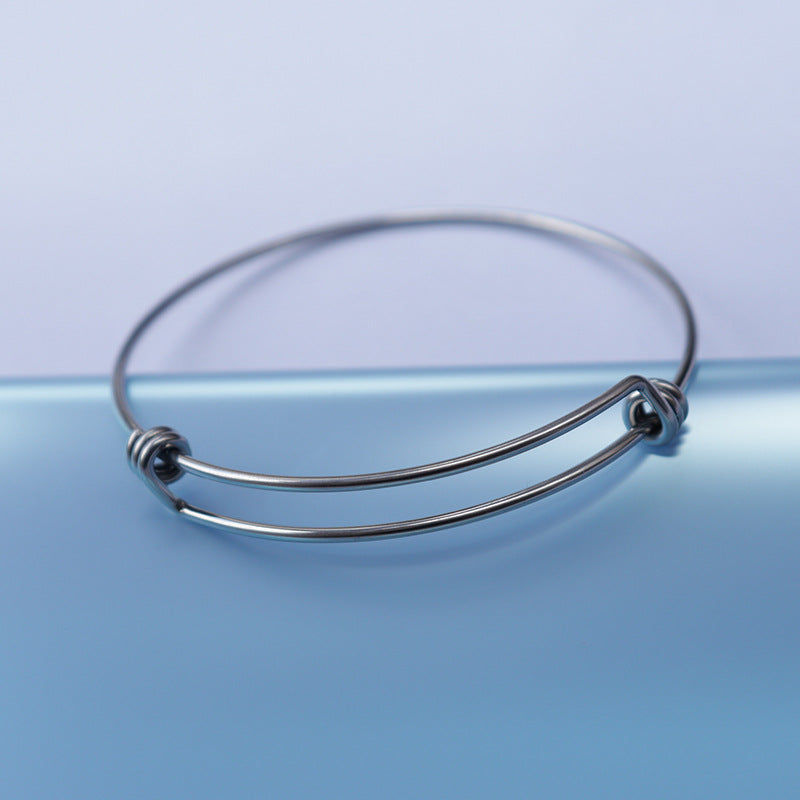 Simple Stainless Steel Adjustable Korean Style Single Open Bracelet