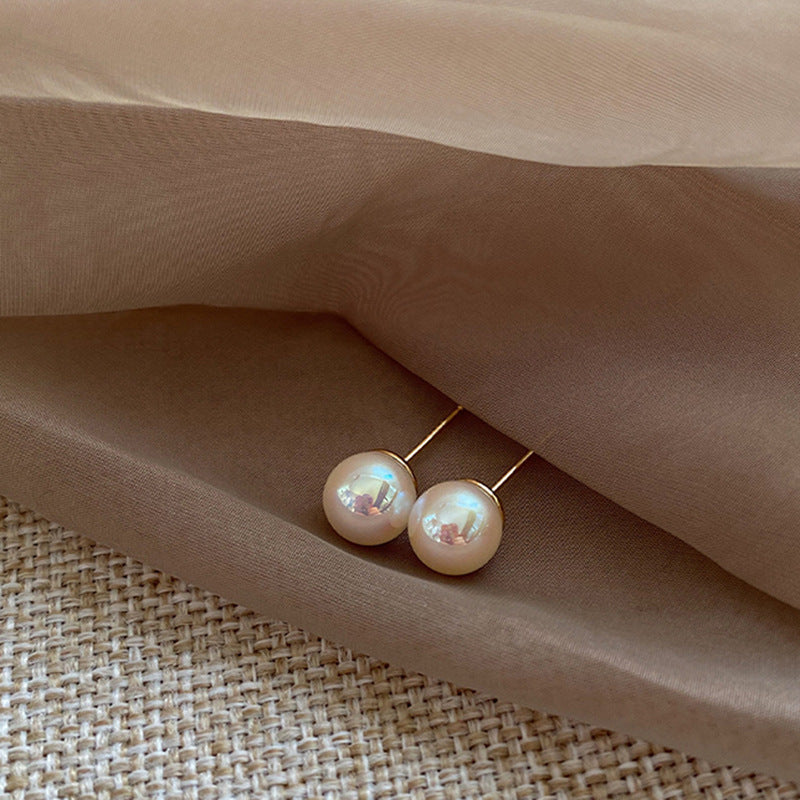 Flour Light Milky White Pearl Female Sterling Earrings