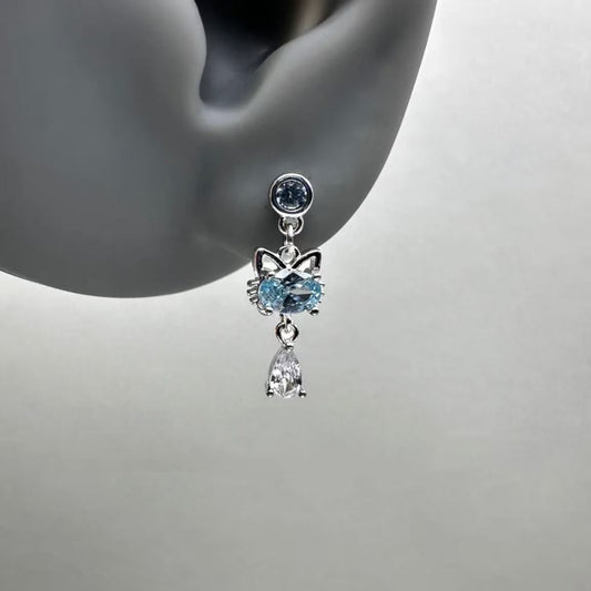 Ancient Titanium Steel Ear Bone Design Unique Cat Stud Earrings