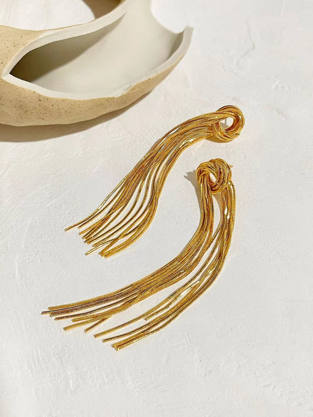 Women's Exaggerated Personalized Geometric Chain Long Tassel Earrings