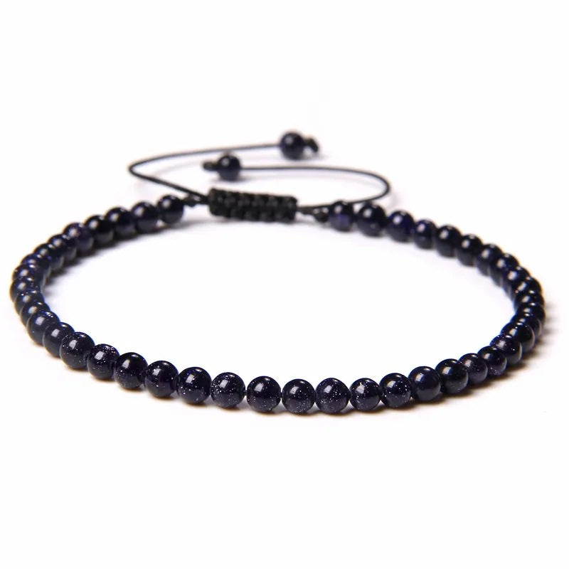 Agate Stone Braided Adjustable Gemstone Beads Bracelet