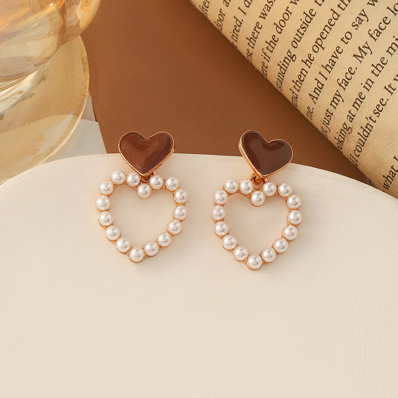 Korean Style Simple Vintage Pearl High-grade Ear Tassel Female Niche Earrings