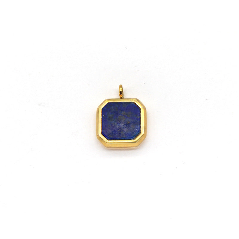 Women's Pattern Lapis Lazuli Titanium Steel Ornament Necklaces