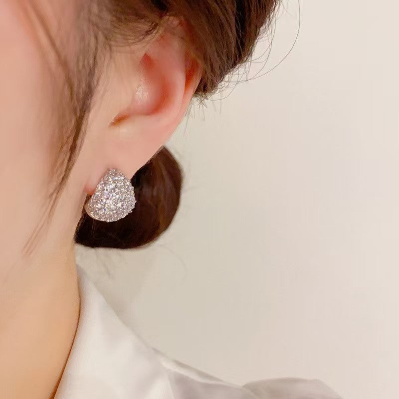 Super Flash Rhinestone Water Drop Ear High-grade Affordable Luxury Fashion Earrings