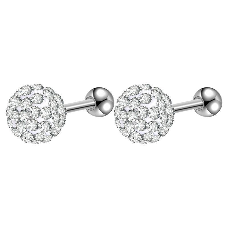 Puncture Summer Spherical Rhinestone High-grade Elegant Stud Earrings