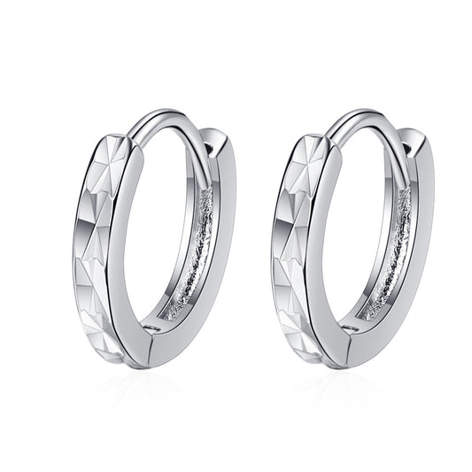 Women's Carven Design Clip Style Simple Glossy Round Short Circle Rings