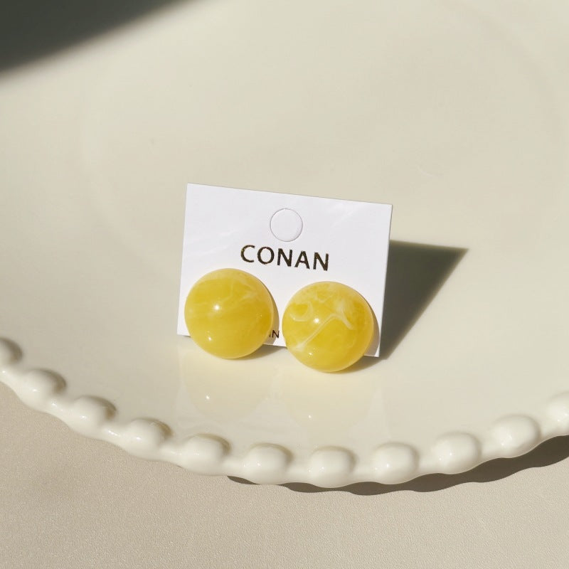 Women's Retro Blooming Acrylic Curved For Simple Stud Earrings