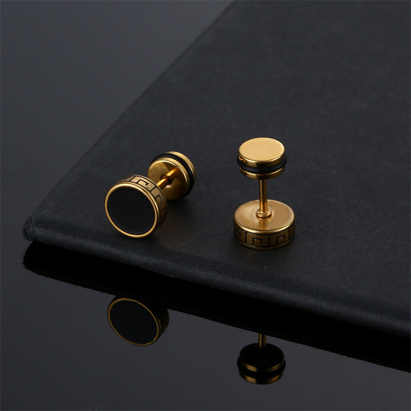 Popular Unisex Titanium Steel Dumbbell Simple Fashion Ear Buckle
