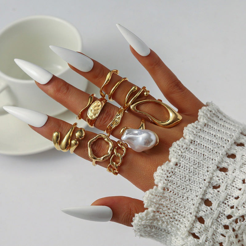 Women's Fashion Irregular Shaped Baroque Geometric Open Ring