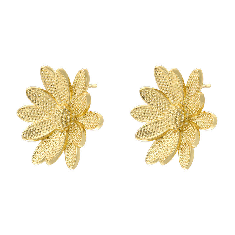 Petal Flower Retro Spiral Shaped Ear Earrings