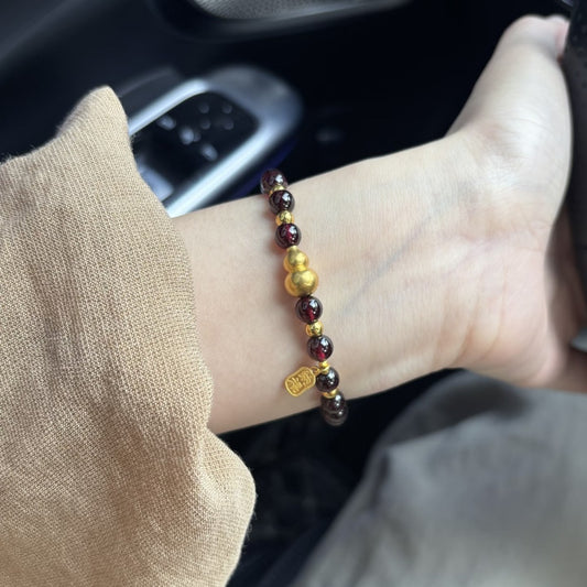 Red Female Light Luxury Minority Design Life Lucky Beads Single Bracelet