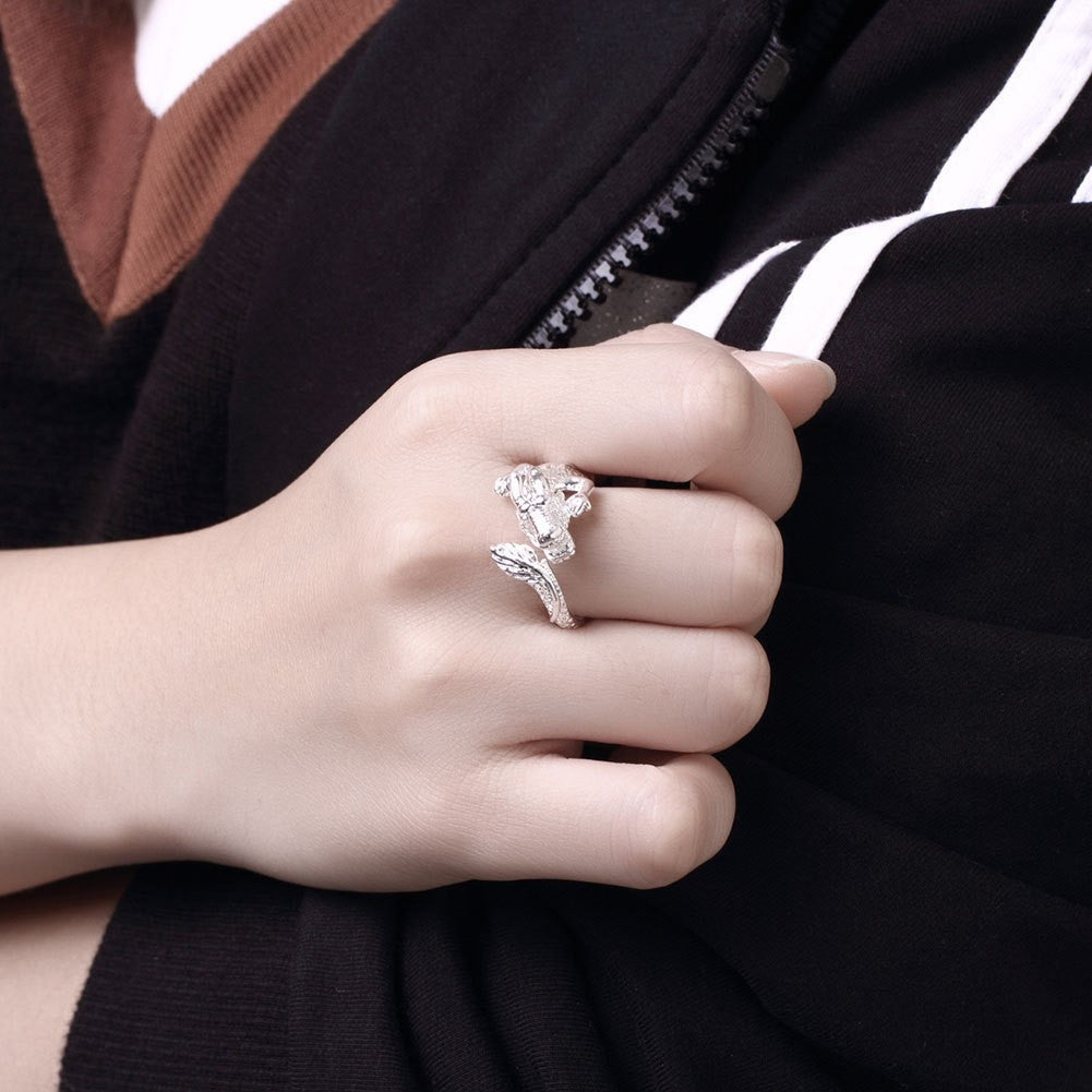 Domineering Dragon Sier Personality Chinese Faucet Ring