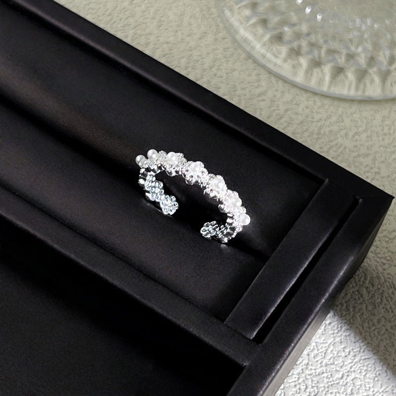 Sweet Style Niche Design Butterfly Flower Female Lace Hollow Out Ring