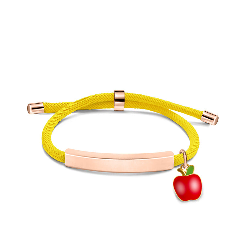 Material Red Apple Accessories Gift Lettering Bracelets