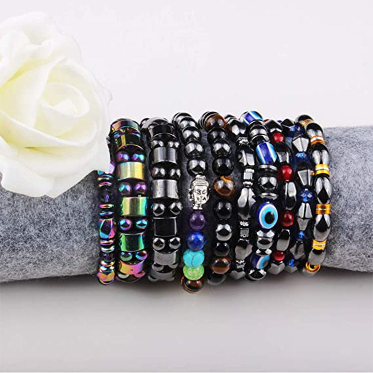 Colorful Pulse Haematite Energy Magnet Yoga Bracelets