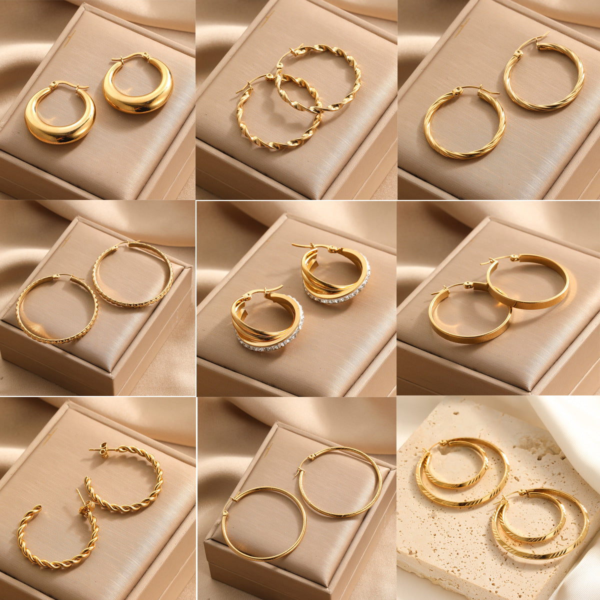 Women's Beautiful Circle Design High-grade Simple Titanium Earrings