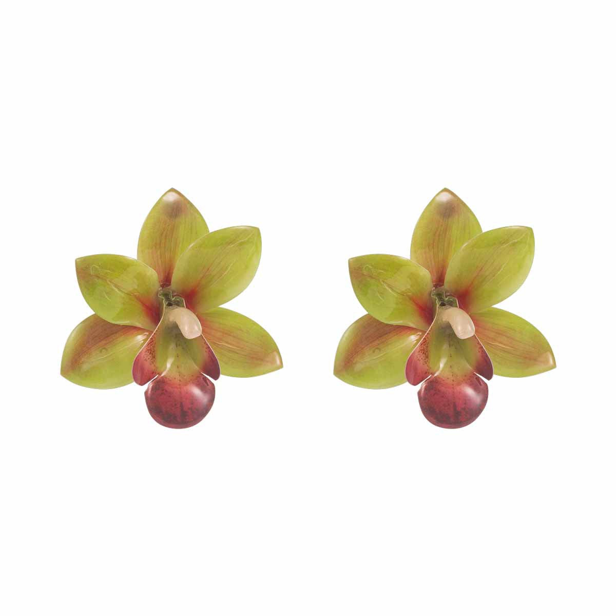 Women's Vacation Style Enamel Color Flower Pearl Light Luxury High-grade Earrings