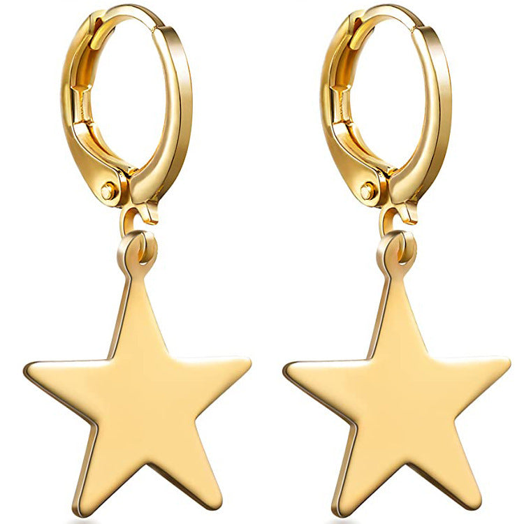 Cartoon Smiley Oil Dripping Craft Love Star Earrings