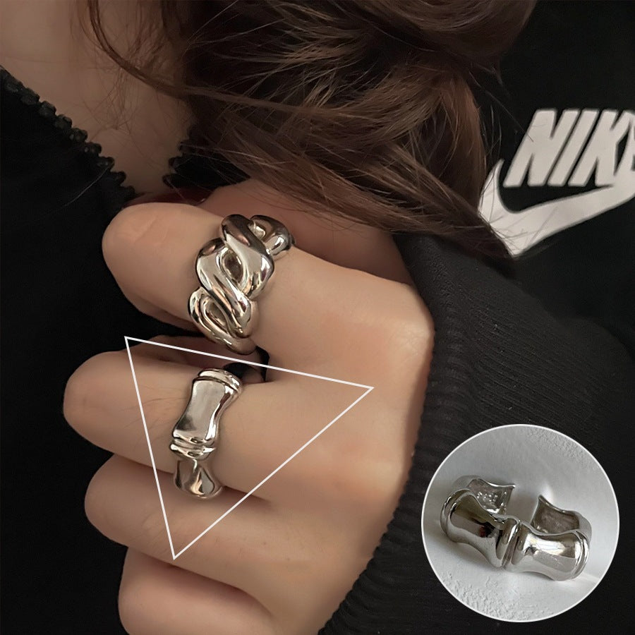 Exaggerated Geometry Female Sier Personalized Hip Rings