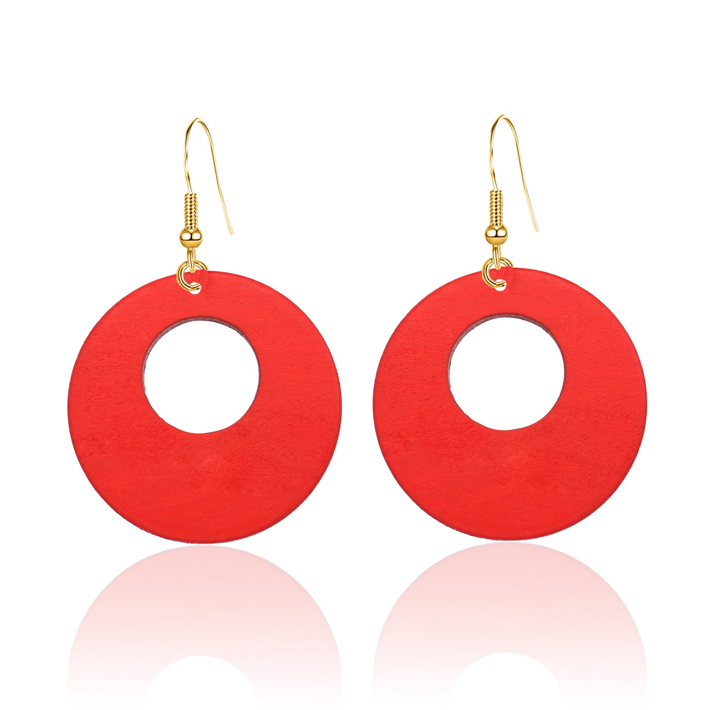 Fashion Exaggerated Personalized Round Wood Large Earrings