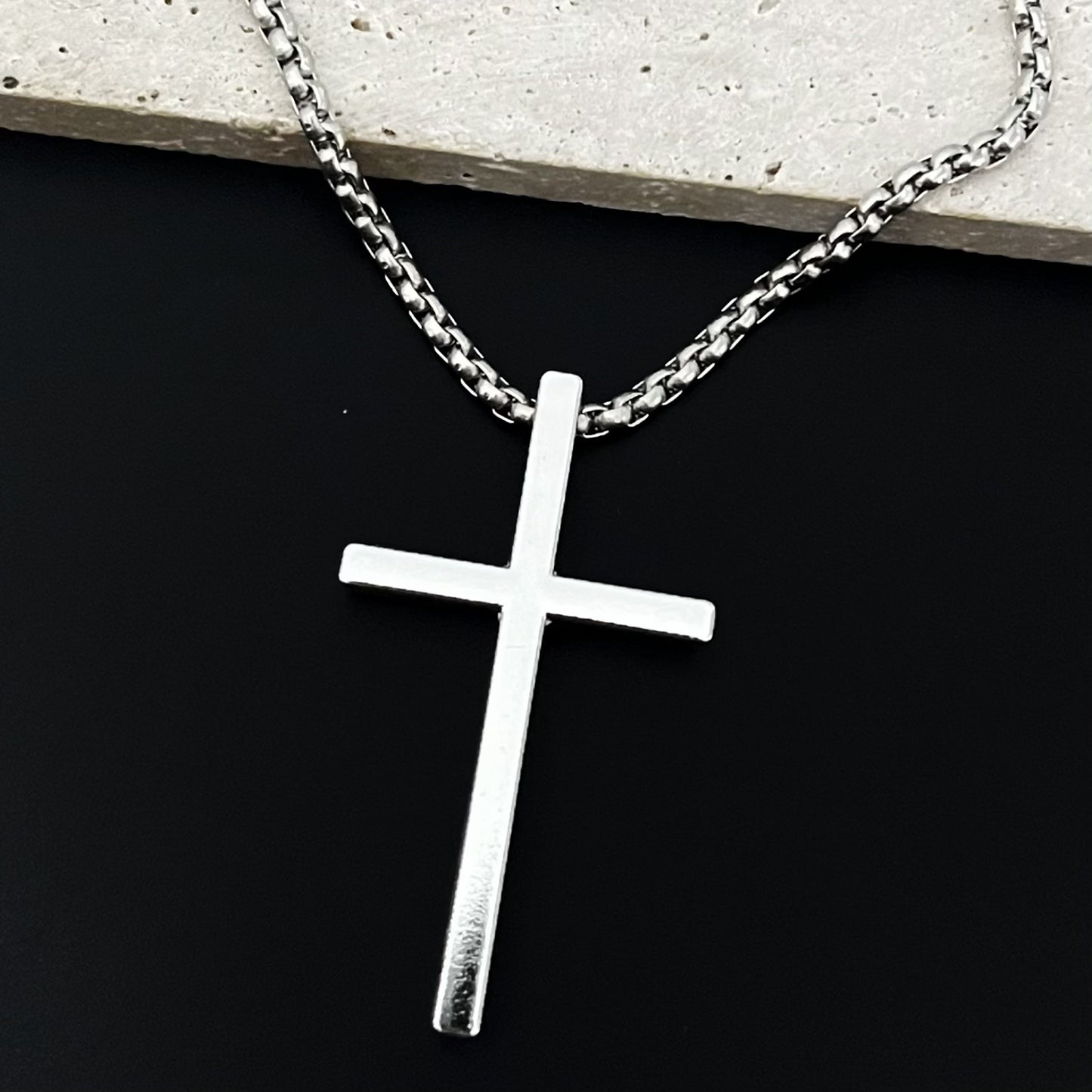 Men's Cross Design High-grade Long Simple Fashion Necklace