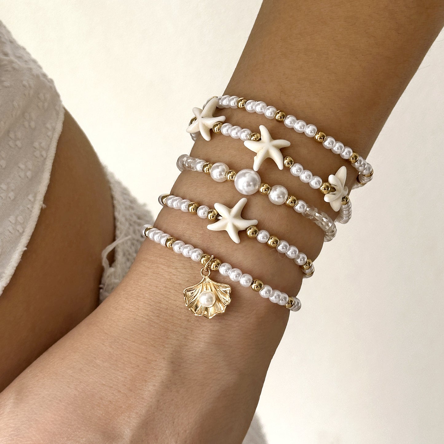 Women's Shell Summer Combination Versatile Niche Bead Bracelet