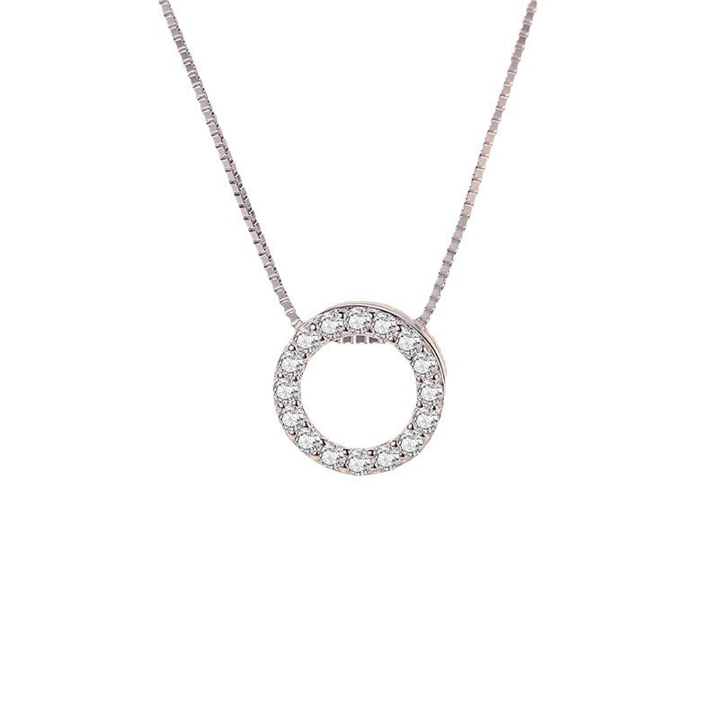 Sier-plated Circle Temperament Wild Ladies Clavicle Chain Fashion Personalized Necklace