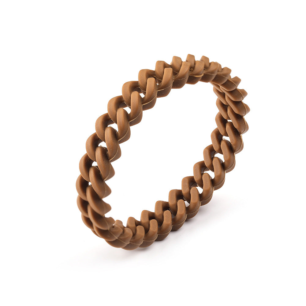 Twist Silicone Rubber Wristband Secondary Vulcanization Double Color Mixed Camouflage Bracelet