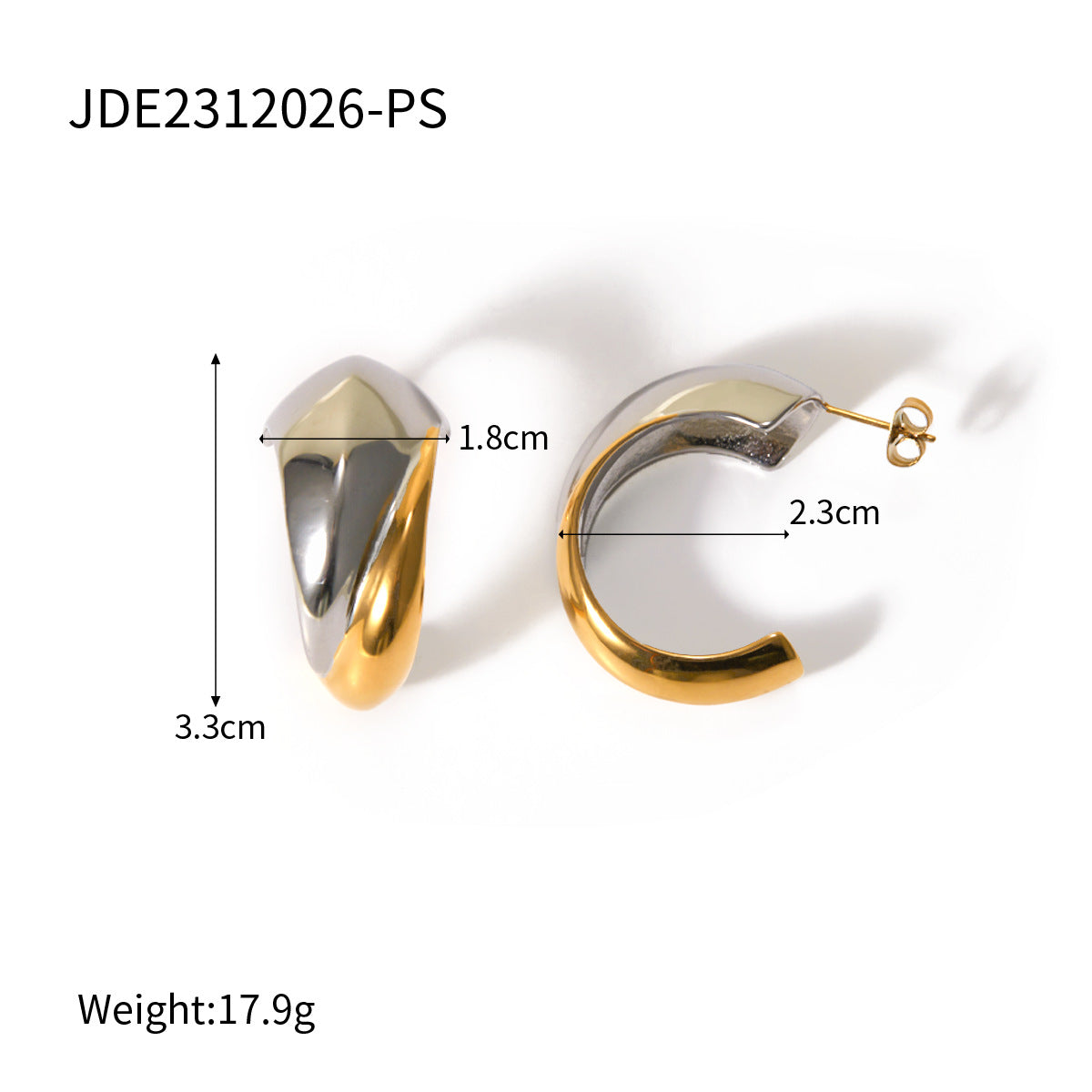 Steel Shaped Contrast Color High Sense Earrings