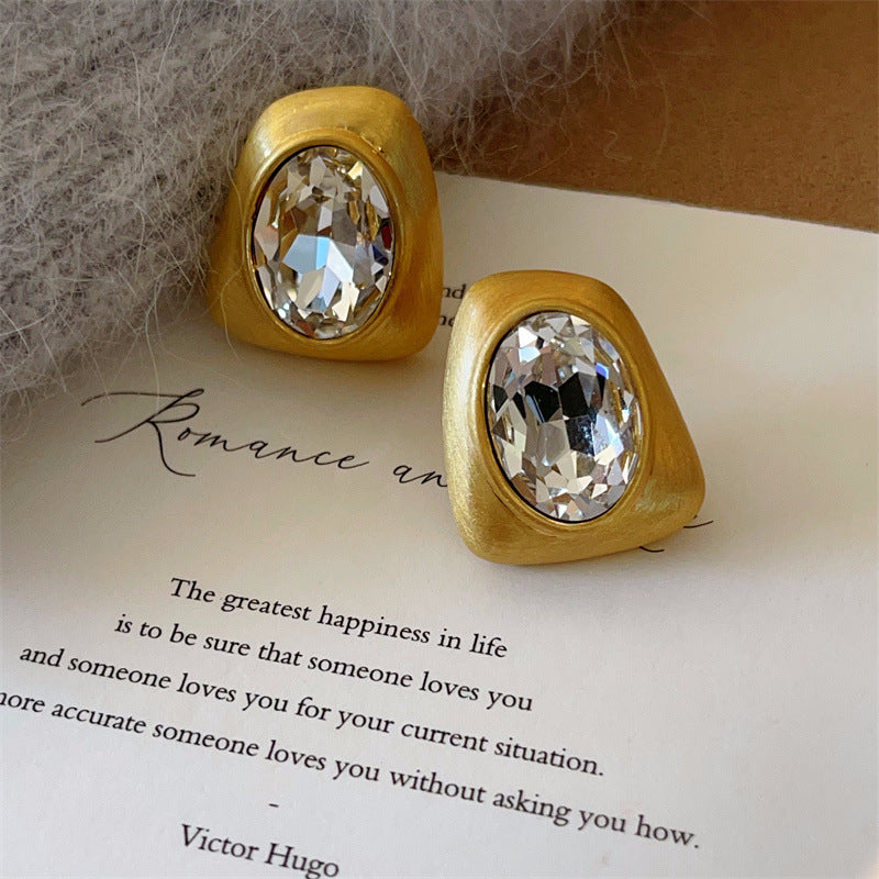 Design Irregular Brushed Cut Zircon Old Money Style Refined Grace Rings